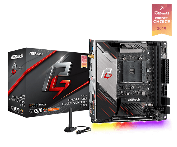 ASRock X570 Phantom Gaming ITX/TB3 - Placa Madre Mini ITX AMD AM4, Soporte PCIe 4.0, Thunderbolt 3, Ideal para Gaming Compacto y Multitarea