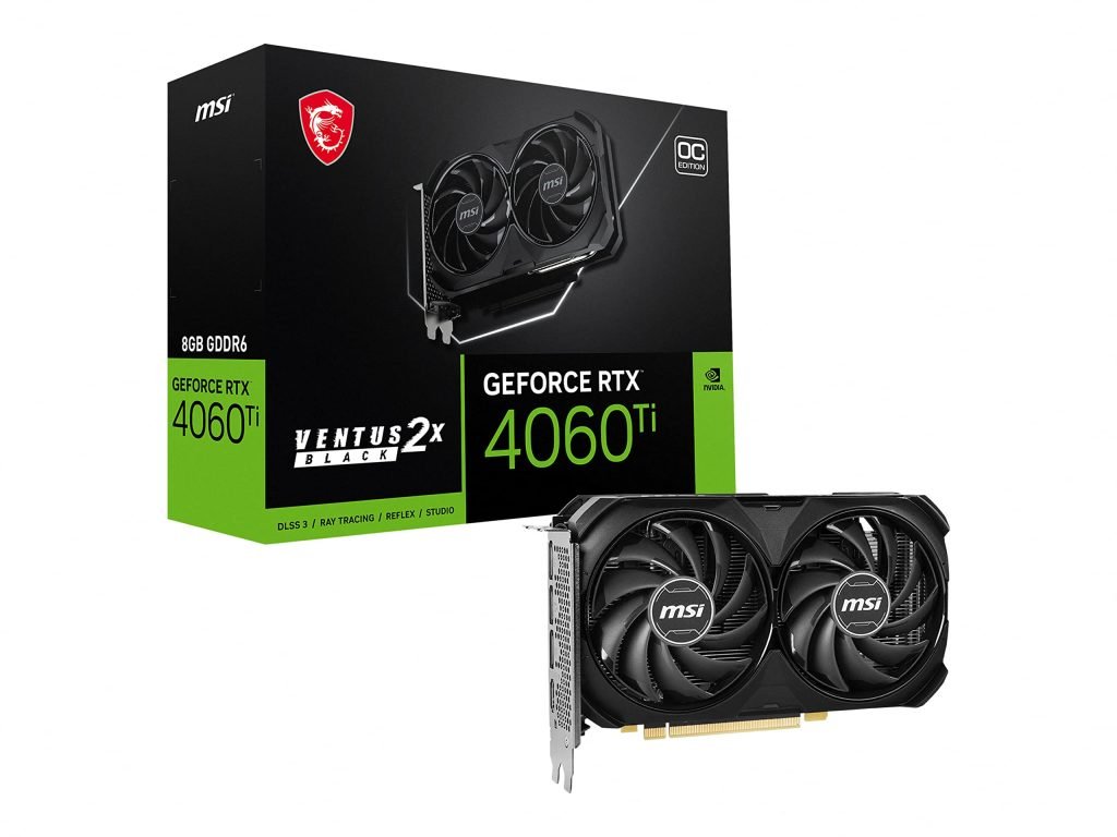 NVIDIA GeForce RTX 4060 Ti 8GB GDDR6 - Tarjeta Gráfica Compacta para Gaming en 1080p, Soporte para Ray Tracing y DLSS 3.0