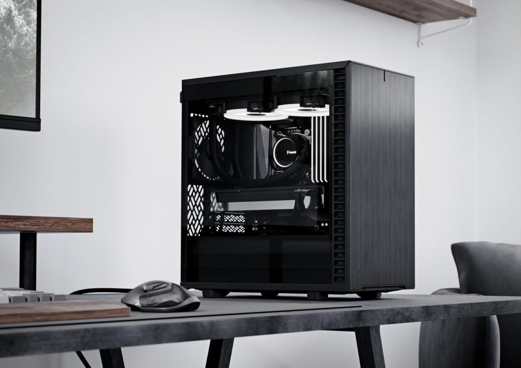 Fractal Design Define 7 Mini - Gabinete Mini Torre ATX con Panel de Vidrio Templado, Diseño Compacto y Silencioso, Ideal para Gaming y Estaciones de Trabajo