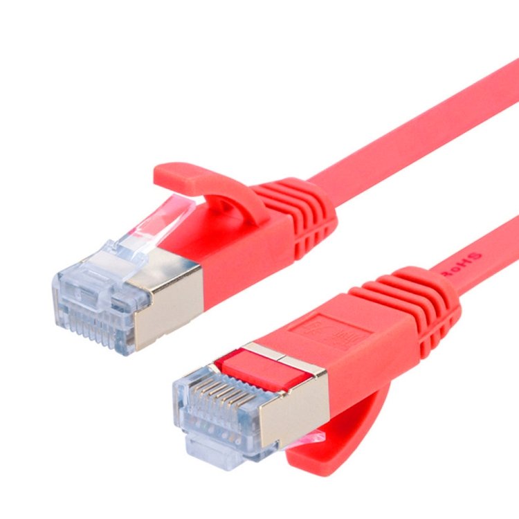Cable de Red Cat 7 Flat 25m - Alta Velocidad de 10 Gbps, Diseño Plano y Flexible, Ideal para Gaming y Streaming Sin Interferencias