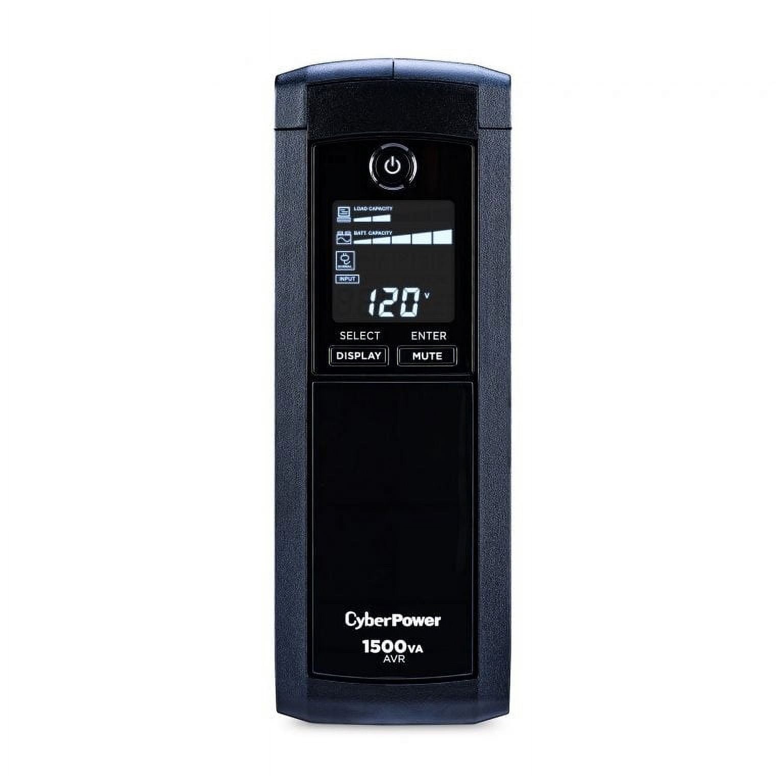 CyberPower CP1500AVRLCD - UPS Interactivo de 1500VA, Regulador de Voltaje con Pantalla LCD, Salida Senoidal Pura, Protección para Equipos Electrónicos y Juegos