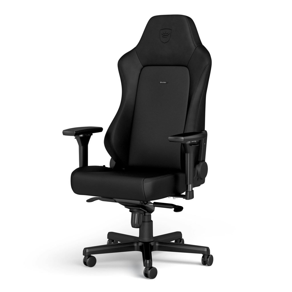 Noblechairs Hero Black Edition - Silla Gaming Ergonómica con Soporte Lumbar Ajustable, Reclinación de 135°, y Material de Cuero Premium, Ideal para Largas Sesiones de Juego