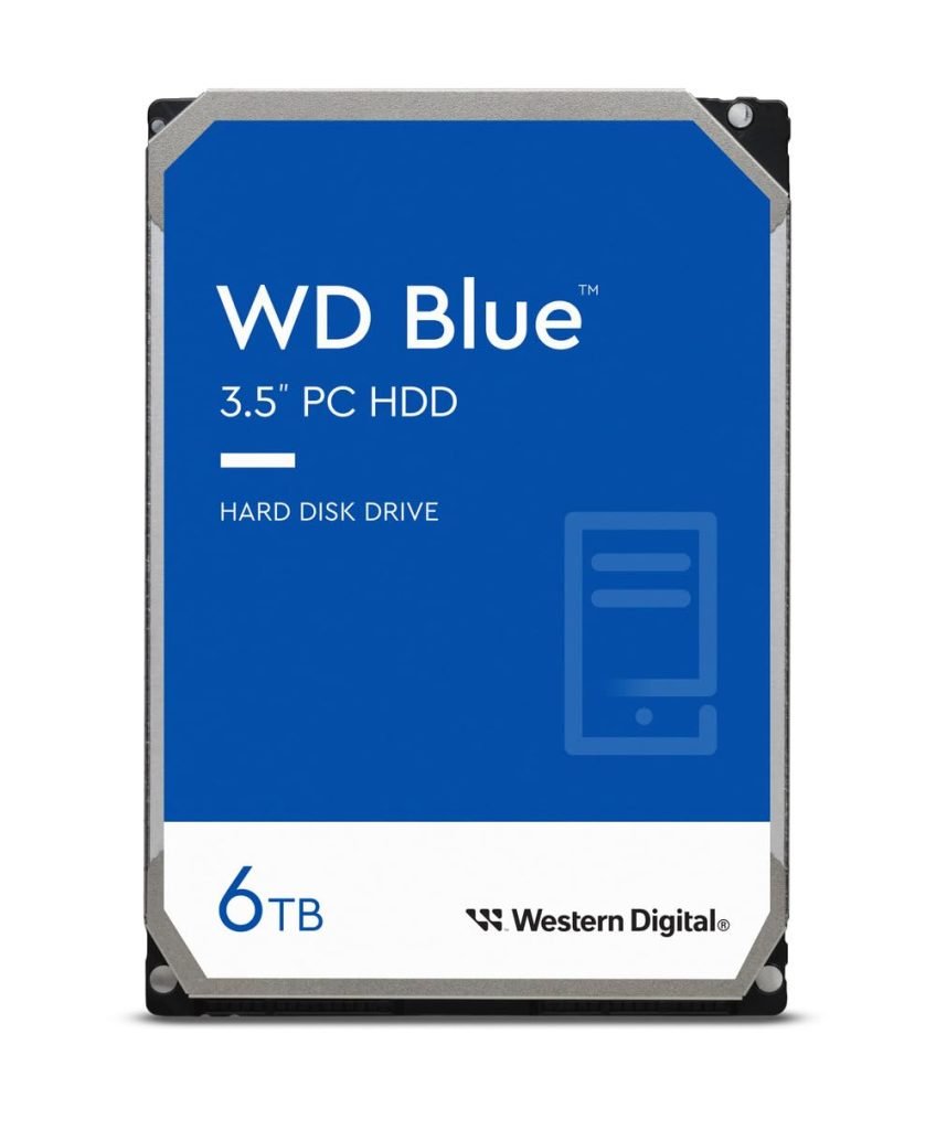 WD Blue 6TB HDD - Disco Duro Interno 5400 RPM, SATA III, 256MB Caché, Ideal para Almacenamiento Masivo y Copias de Seguridad en PC y Consolas