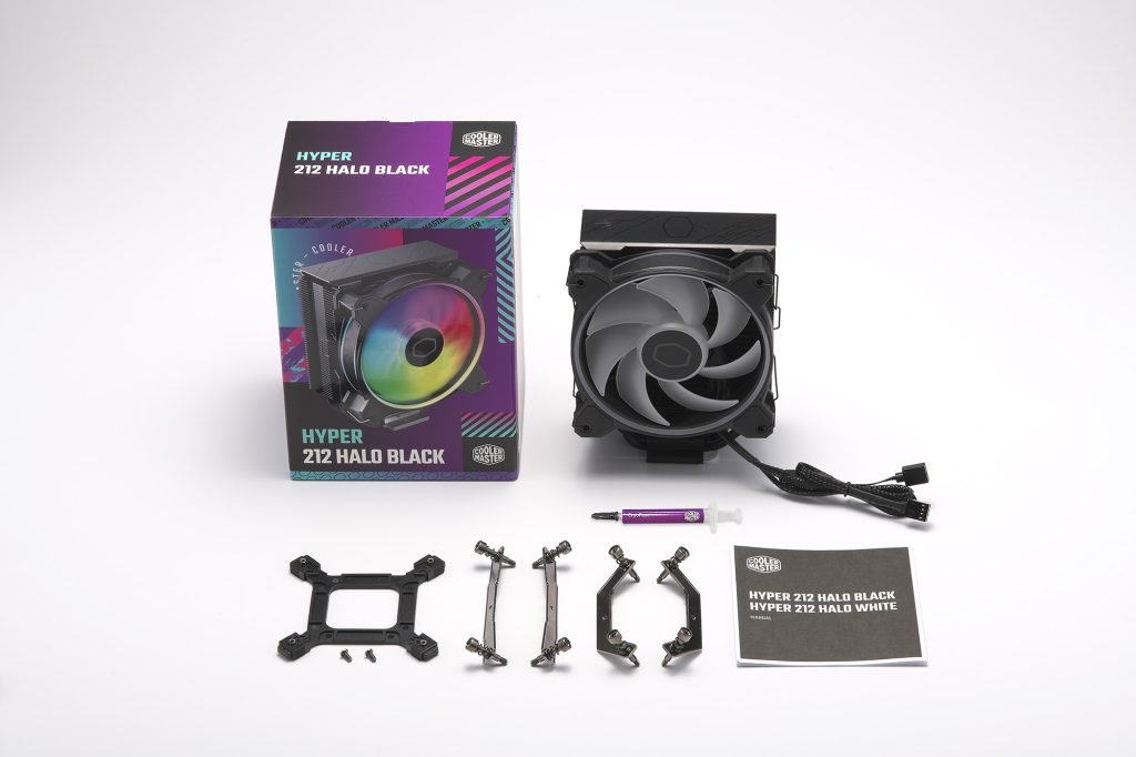 Cooler Master Hyper 212 Halo Black - Refrigeración por Aire para CPU, 4 Heatpipes, Ventilador Silencioso de 120mm y Diseño Premium para Rendimiento Óptimo en Gaming y Overclocking