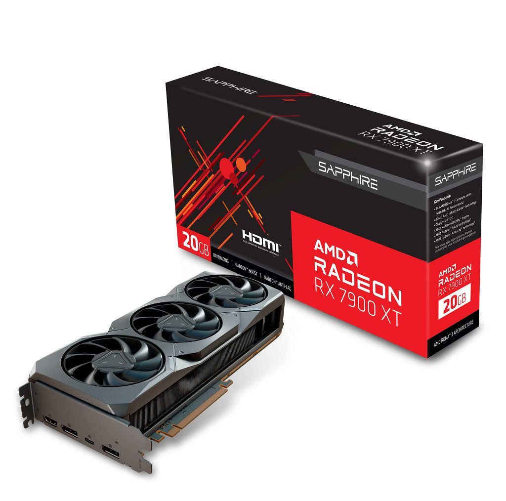 AMD Radeon RX 7900 XT 20GB GDDR6 - Tarjeta Gráfica de Alto Rendimiento para Gaming 4K, Ray Tracing y Soporte para DLSS, Ideal para Creadores de Contenido y Gamers Exigentes